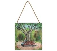 Joe Ramm A Roundabout Conversation Wooden Block Green/brown (20Cm X 20Cm X 2.7Cm)