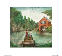 Joe Ramm (Boat House Art Print, Multi Coloured, 40 x 40cm