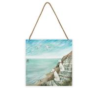 Joe Ramm Calm Wooden Plaque Light Blue/brown/white (One Size)