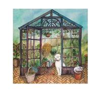 Joe Ramm Flower Bed Print Green/brown/blue (40Cm X 40Cm)