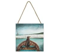 Joe Ramm The Helmsman Wooden Plaque in Mid Blue Joe Ramm Mid Blue