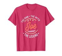 Joe The Man The Myth The Legend T-Shirt, Men, Red Heather, XX-Large