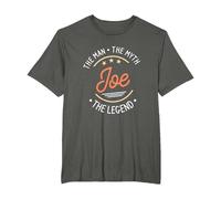 Joe The Man The Myth The Legend T-Shirt, Men's Big and Tall, Asphalt Grey, 4X Tall