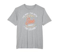 Joe The Man The Myth The Legend T-Shirt, Men's Big and Tall, Heather Grey, 6X Tall