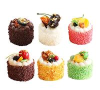 Joeabor 6 Pack Fake Cupcakes, Artificial Cupcakes for Display, Faux Cake Décor, Realistic Fake Artificial Food for Display, Fake Desserts Pastries for Decoration