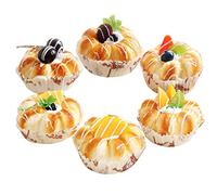 Joeabor Fake Cupcakes, Artificial Cupcakes for Display, Faux Cake Décor, Realistic Fake Artificial Food for Display, Fake Desserts Pastries for Decoration 6 Pack
