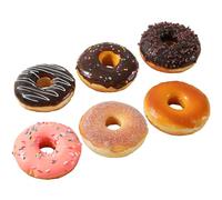 Joeabor Fake Donut 6 Pack Artificial Doughnut for Decoration Realistic Fake Food for Display Faux Dessert Party Decorations Photography Props