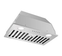 JOEAONZ Range Hood Insert 20 Inch Stainless Steel with Baffle filters, 600 CFM Built-in Kitchen Hood, Ducted/Ductless Convertible Vent Hood Dual LEDs, 3 Speed Stove Exhaust Fan, Push Button Control