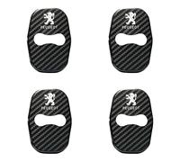 JOEBO 4PCS Car Door Lock Cover Door Latch Cover For Peugeot 1007 104 106 107 108 2008 204 205 206 207 208 3008 301 304 305 306 Lock Covers Stainless Steel,black strips