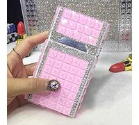 JOEBO Bling Lighter Cigarette Case - Luxury Electric USB Rechargeable Coil Safety Windproof Flameless Mini Slim and Portable Cigar Holder Pocket Box Glitter Rhinestone Crystal,D/43 (Color : Pink)