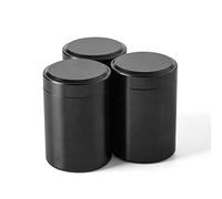 JOEBO Tea Tins, Airtight Smell Proof Durable Multi-Use Portable Metal Herb Jar Container. Waterproof Aluminum Screw-top Lid Lock Odor /20 (Color : Black2, Size : 3PC/2OZ)