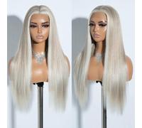 Joedir 13x4x4 Lace Frontal Wig Long Straight Free Parting Silk Base Lace Wigs 26 Inches Straight Wig Synthetic Lace Front Wigs for Women Daily Party Wear