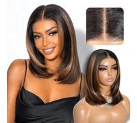 Joedir 6x4 Lace Front Layered Bob Glueless Synthetic Wig for Black Women