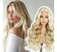 Joedir Long Wavy Wig Middle Part Body Wave Wear and Go Glueless Wigs Pre Cut for Beginners Synthetic Heat Resistant Fiber for Daily Party Use