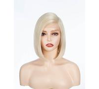 JOEDIR LUX Bob Lace Front Wigs for Women Synthetic Middle T Part Lace Front Gold Wigs 10 inches Heat Resistant Fibers Bob wig for Daily Party Use