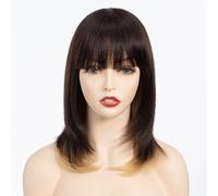JOEDIR LUX Straight Wigs with Bangs Human Hair Wigs for Women None Lace Front Wigs 150% Density Brazilian Virgin Hair Glueless Machine Made Wig