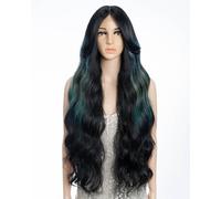 JOEDIR LUX Transparent Lace Front Coloured Wigs Pre Plucked Glueness Wig Long Synthetic Wigs for Women 4 inches Middle Parting Baby Hair Wig Party Date Daily Wear Natural Looking Wig