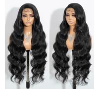 Joedir Super Long Wavy Wigs with Side Part Bangs C-Side Part Lace Front Wig 36 Inches Glueless Wig Synthetic Heat Resistant Fiber for Daily Party Use