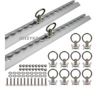 JOEEYKO 2 Pack 3.28ft Aluminum L Track Airline Rail, Heavy Duty L Track Tie Down System for Enclosed Trailer, Trucks, Vans, Pickup, Includes 12 Single Stud Fittings and Mounting Hardware
