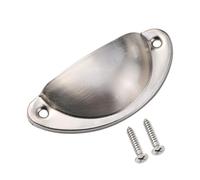 JOEEYKO 30 Pcs Shell Cup Handles, Chrome Semi Circle Drawer Pull, Vintage Kitchen Cupboard Cabinet Dresser Door Knobs with Screws