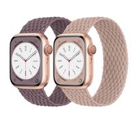 Joehwerr 2 pack Braided Solo Loop No-Buckle for Apple Watch Straps 38mm 40mm 41mm 42mm 44mm 45mm 46mm 49mm Women Men, Lightweight Soft Nylon Sport Band for iWatch Series 11 10 9 8 7 6 5 4 SE3