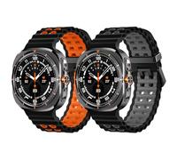 Joehwerr 2 Pack Sport Strap Compatible with Samsung Galaxy Watch Ultra 47mm (2026/2025/2024) Strap, Soft Sport Silicone Breathable Wristband Men Women