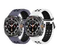 Joehwerr 2 Pack Sport Strap Compatible with Samsung Galaxy Watch Ultra 47mm (2026/2025/2024) Strap, Soft Sport Silicone Breathable Wristband Men Women