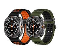 Joehwerr 2 Pack Sport Strap Compatible with Samsung Galaxy Watch Ultra 47mm (2026/2025/2024) Strap, Soft Sport Silicone Breathable Wristband Men Women
