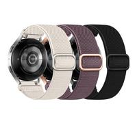 Joehwerr 3 Pack Elastic Straps Compatible with Samsung Galaxy Watch 7 6 5 4 FE Strap, 40mm 44mm 45mm/Watch 6 4 Classic 4 42mm 46mm 43mm 47mm/Active 2, 20mm Water-Resistant Stretchy Nylon Sport Band