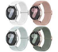 Joehwerr 4 Pack Braided Straps Compatible with Samsung Galaxy Watch 3 45mm Strap, Galaxy Watch 46mm,Venu 3,Gear S3 Frontier/Classic,Huawei GT/GT 2, 22mm Stretchy Elastic Sport Band for Women Men