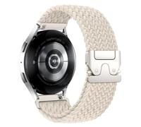 Joehwerr Compatible for Samsung Galaxy Watch 7 6 5 4 Strap 40mm 44mm 45mm/Watch 6 4 Classic 4 42mm 46mm 43mm 47mm/Active 2, Parachute Buckle 20mm Braided Stretchy Nylon Sport Band, Starlight