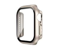 JoeJessi 2 Pack Apple Watch Case 45 mm Compatible with Series 9/8/7 - PC Hard Case + Glass Screen Protector - Scratch-Resistant & Shockproof - Starlight