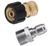 JOEJET Pressure Washer Adapter Set, M22 to 3/8" Quick Connect, 5000 PSI | Power Washing Coupler for Pressure Washer Hose and Gun, M22 14mm to M22 Metric Fitting, 2 Pieces