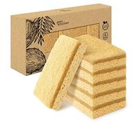 Joeji’s Eco Washing Up Sponges - 6 Pack Reusable Natural Cellulose Kitchen Sponges with Sisal Scourer - Biodegradable, Plastic-Free Dish Sponges for Washing Up, Eco Friendly Cleaning Products