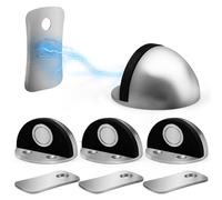 Joeji's 4pcs Set Magnetic Doorstops - Door Stoppers Protector for Floor with Magnetic Door Catch - Heavy Duty Door Stopper - Durable Stainless Steel - Silver