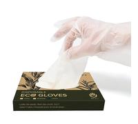 joeji's Kitchen 100pcs Eco Friendly Biodegradable Disposable Gloves - Large Size - Non Latex Corn Starch - Compostable and Safe Food Prep Gloves…