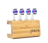 Joeji's Kitchen Curved Electric Toothbrush Head Holder - Freestanding Bamboo Storage Holder for Four Refill Heads - Improved Size Now fits Oral B and Most Replacement Head Sizes - Eco Friendly