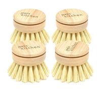 Joeji's Kitchen Dish Brush Replacement Heads Set of 4 Wooden Eco Washing Up Brush with Bamboo Handle & Sisal Fibre Bristles - Non-Scratch Dish Brushes for Washing Up…