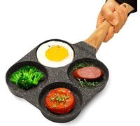 joeji's Kitchen Egg Frying Pan 4 Hole Non-Stick Pancake Pan | Pancake Maker Pan, Fried Egg Mould, Breakfast Pan Induction, Burger Patty Pan, Blini Pan Non-Stick
