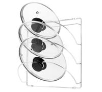 joeji's Kitchen Pot Lid Holder - Pan Rack & Organizer for Cupboard, Pot Lid Storage Solution, Kitchen Pantry Organizer - 3-Tier, Chrome