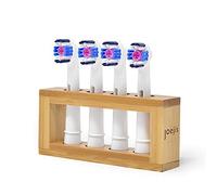 Joeji's Kitchen Rectangular Electric Toothbrush Head Holder - Freestanding Bamboo Storage Holder for Four Refill Heads - Improved Size Now fits Oral B and Most Replacement Head Sizes
