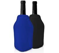 Joeji's Kitchen Set of 2 Wine Bottle Cooler Freezer Sleeves - Black & Navy Blue - Perfect for Chilling Wine Prosecco Champagne Bottles - Ideal for Dinner Parties Picnics Festivals