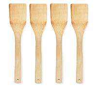 Joeji's Kitchen Set of 4 Bamboo Wooden Spatulas | Premium Cooking Wooden Spatula for Home Kitchen | Sustainable Spatulas for Cooking