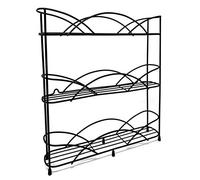 joeji's Kitchen Free Standing Spice Rack Organiser - Perfect Spices & Herbs Storage Holder - Up to 21 Jars Capacity - Suction Cups for Stability - Black
