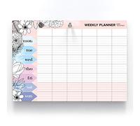 Joeji's Kitchen Weekly Planner Pad Tear Off Sheets 60 Pages, Meal Planner Pad - Punched Hole for Hanging Plan Your Weekly Desk Planner Board for organising and Productivity Planning