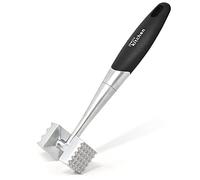 Joeji's Metal Meat Hammer - Heavy Duty Double Sided - Tenderiser Mallet Masher - Great for Steak Mince Chicken Breast & Fish - Ergonomic Grip & Hanging Hole
