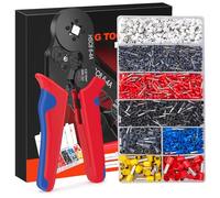 JOEJONI Ferrule Crimping Tool, AWG 23-7/0.25-10mm²Crimping Tools Set, Self-Adjustable Ratchet Wire Crimping Tool with 1800pcs Wire Terminal, for Electricians, Repair and DIY Enthusiasts