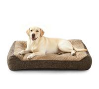 JOEJOY Extra Large Dog Bed Orthopedic, Extra Thick Supportive Dog Sofa Bed Washable, XXL Dog Bed with Double Zipper Head&Removable Cover,122x89x25CM(Brown)