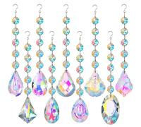 JOELELI Crystal Sun Catchers, 9 Pack Ornaments Rainbow Maker Prims Windchimes for Window Hanging Garden House Garden Decoration for Mother's Day Birthday Wedding(Crystal)