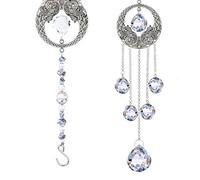 JOELELI Crystal Suncatcher, Sun Catchers for Windows Angel Wings Glass Hanging Windchime Light Dream Catcher Decoration Ball Mirror Garden Birthday Ornaments for Tree House